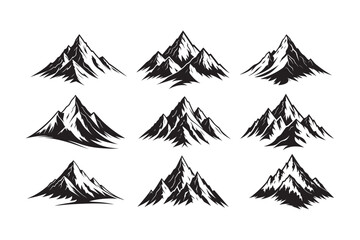 Fototapeta premium Mountain silhouette Vector Bundle illustration