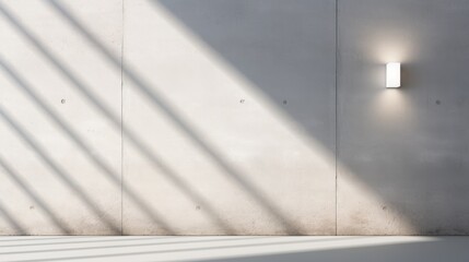 Obraz premium Elegant interplay of light and shadow on a minimalist concrete wall. Generative AI