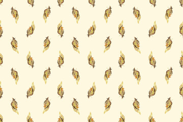 seamless watercolor pattern. Watercolor funny ducklings