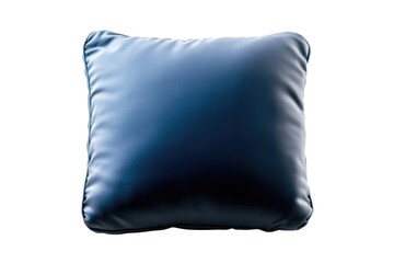 Obraz premium top-down view of high realistic photo of square navy blue cushion with smooth satin finish