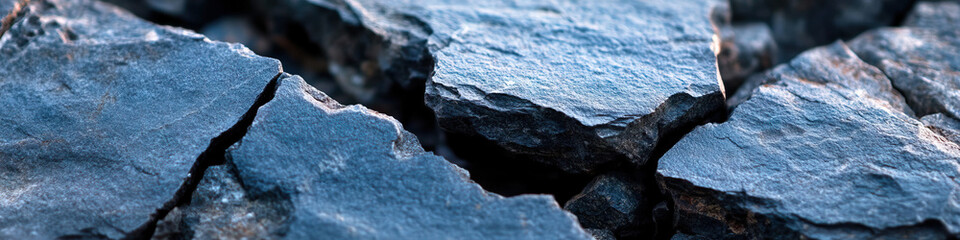 Close-up of Fragmented Slate Rocks