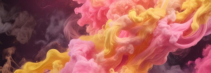 Fototapeta premium abstract background with smoke and pink yellow swirls , yellow, abstract