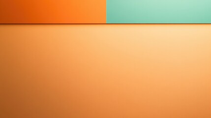 Fototapeta premium top-down view of overlapping translucent color layers in vibrant orange and teal tones on neutral base