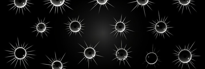 Stars glowing in the darkness create a cosmic dance of light and shadow. Generative AI