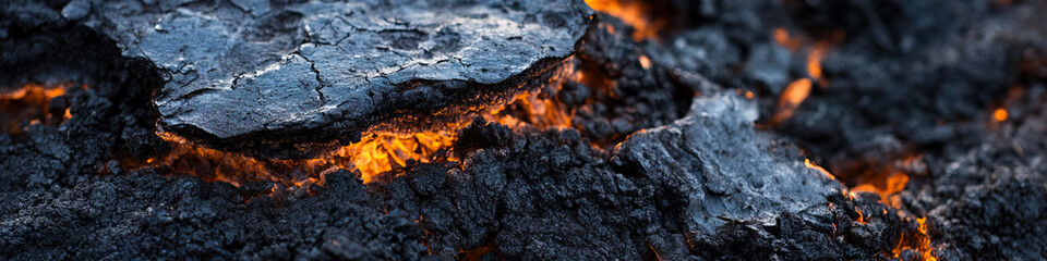Volcanic Rock with Exposed Lava Flow