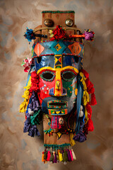 Fototapeta premium Intricately Designed Ceremonial Mask Reflecting Cultural Heritage and Artistic Craftsmanship