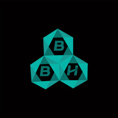 BBH creative minimalist letter logo. BBH unique vector initials alphabet letter logo design