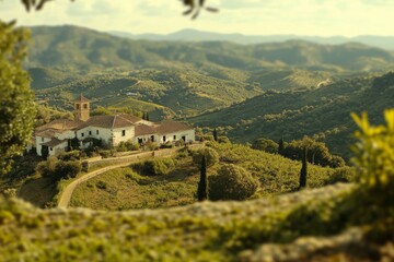 The hillside is adorned with Casares' whitewashed houses, creating a stunning tilt-shift image of Andalusia
