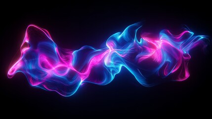 Obraz premium glowing blue and pink light trails on dark background, futuristic and dynamic, high detail, sleek and vibrant, modern and artistic atmosphere