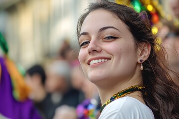 Obraz premium A happy woman with a warm smile