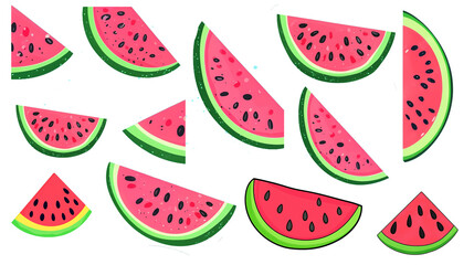 watermelon slices isolated on a white background