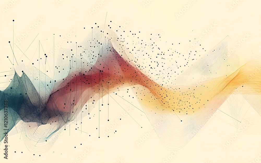 Poster a vibrant abstract design showcasing colorful waves with subtle textures and dynamic elements, perfe