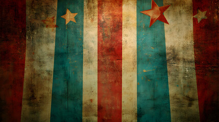 fondo decorativo con efecto vintage desgastado y viejo con textura de circo con rayas de colores y estrellas con espacio de copia entretenimiento y diversion