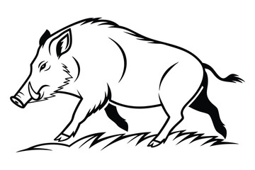 minimalist wild boar logo design
