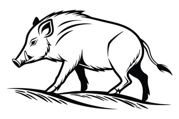 minimalist wild boar logo design