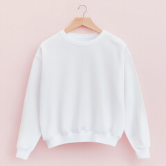 Blank white mock up sweatshirt on a hanger