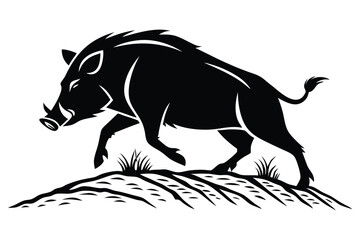 minimalist wild boar logo design