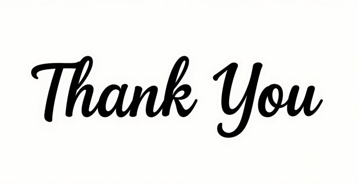 Thank you written in elegant script