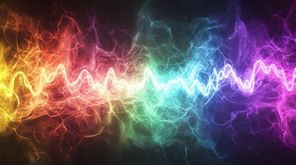 Naklejka premium A Dark Background With A Vibrant Rainbow