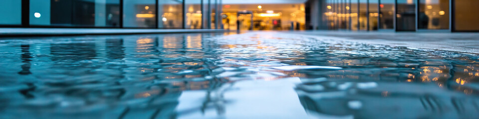 Reflecting Pool and Modern Building Exterior