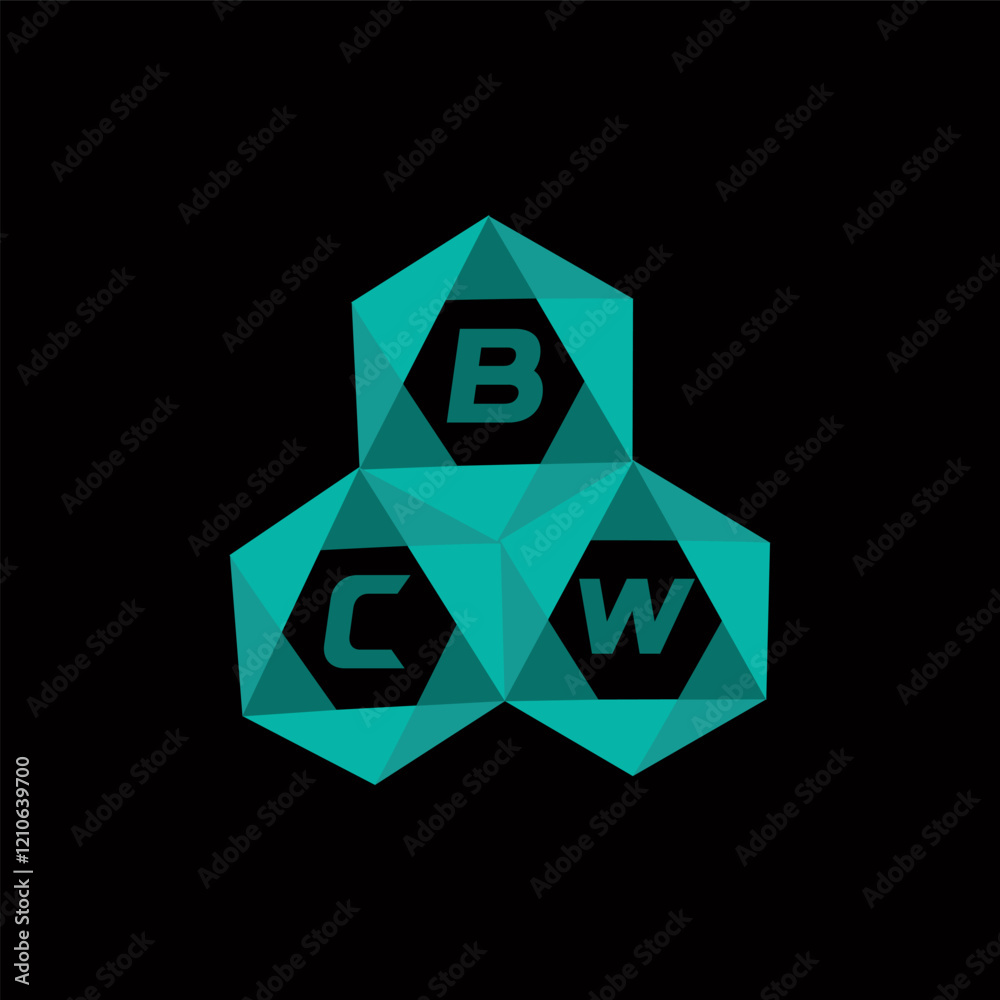 Fototapete bcw creative minimalist letter logo. bcw unique vector initials alphabet letter logo designbcw creat