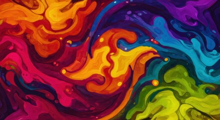 Fototapeta premium Abstract Colorful Swirl: A vibrant and dynamic abstract artwork featuring a swirling mix of bold, saturated colors, creating a sense of movement and energy.