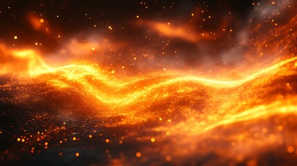 Fototapeta premium Glowing Embers Wave Abstract Fire Background