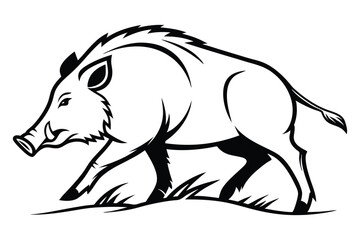 minimalist wild boar logo design
