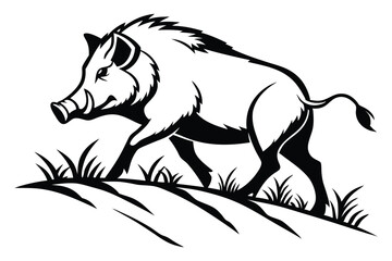 minimalist wild boar logo design
