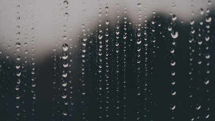 Obraz premium Raindrops on Branch with Colorful Bokeh Background