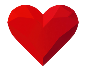 red heart shape sticker isolated