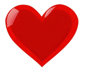 red heart shape sticker isolated