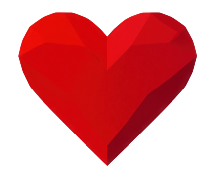 red heart shape sticker isolated