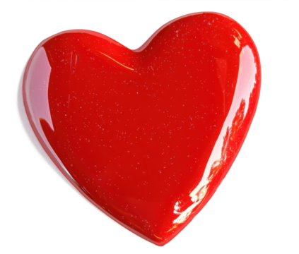 red heart shape sticker isolated