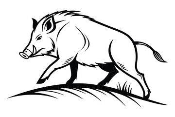minimalist wild boar logo design
