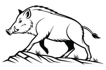 minimalist wild boar logo design