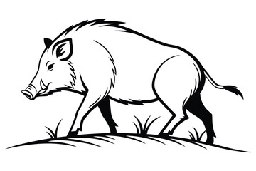 minimalist wild boar logo design