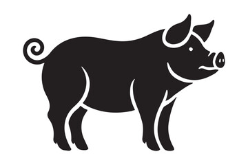 Pig silhouette vector art
