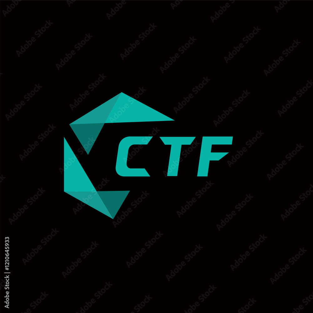 Fototapete CTF creative minimalist letter logo. CTF unique vector initials alphabet letter logo design