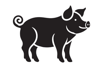 Pig silhouette vector art