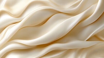 Obraz premium Creamy Beige Fabric Draped in Soft Waves