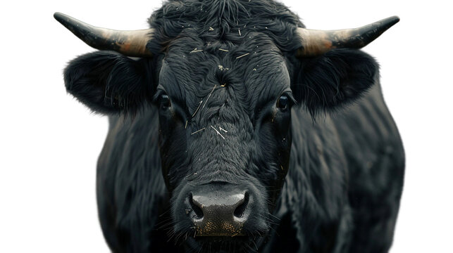 Premium Angus black or red cattle raised for beef isolated on transparent background