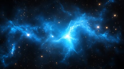 Fototapeta premium Celestial Nebula Cosmic Dust Starscape Bright Blue