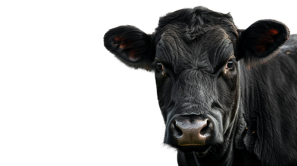 Exceptional beef cattle breed Angus black or red isolated on transparent background