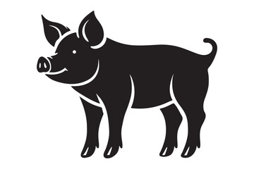 Pig silhouette vector art