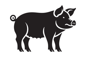 Pig silhouette vector art