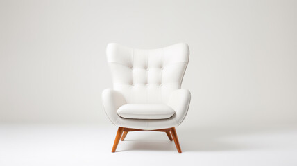Fototapeta premium Elegant White Leather Armchair