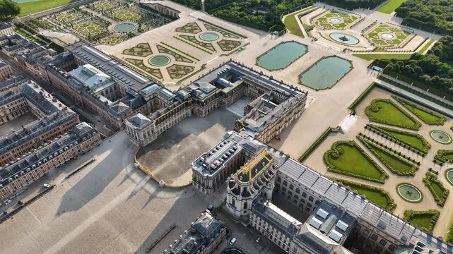 Drone view of the Palace of Versailles (Chateau de Versailles), France