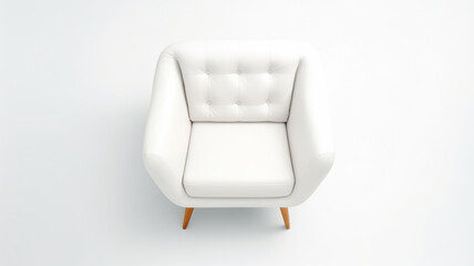 Naklejka premium Elegant White Leather Armchair