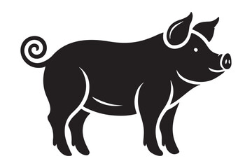Pig silhouette vector art